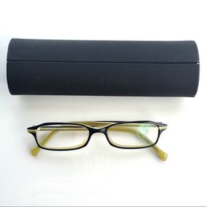 prodesign denmark Black Citron Yellow White Rectangular Glasses Frames 4612
